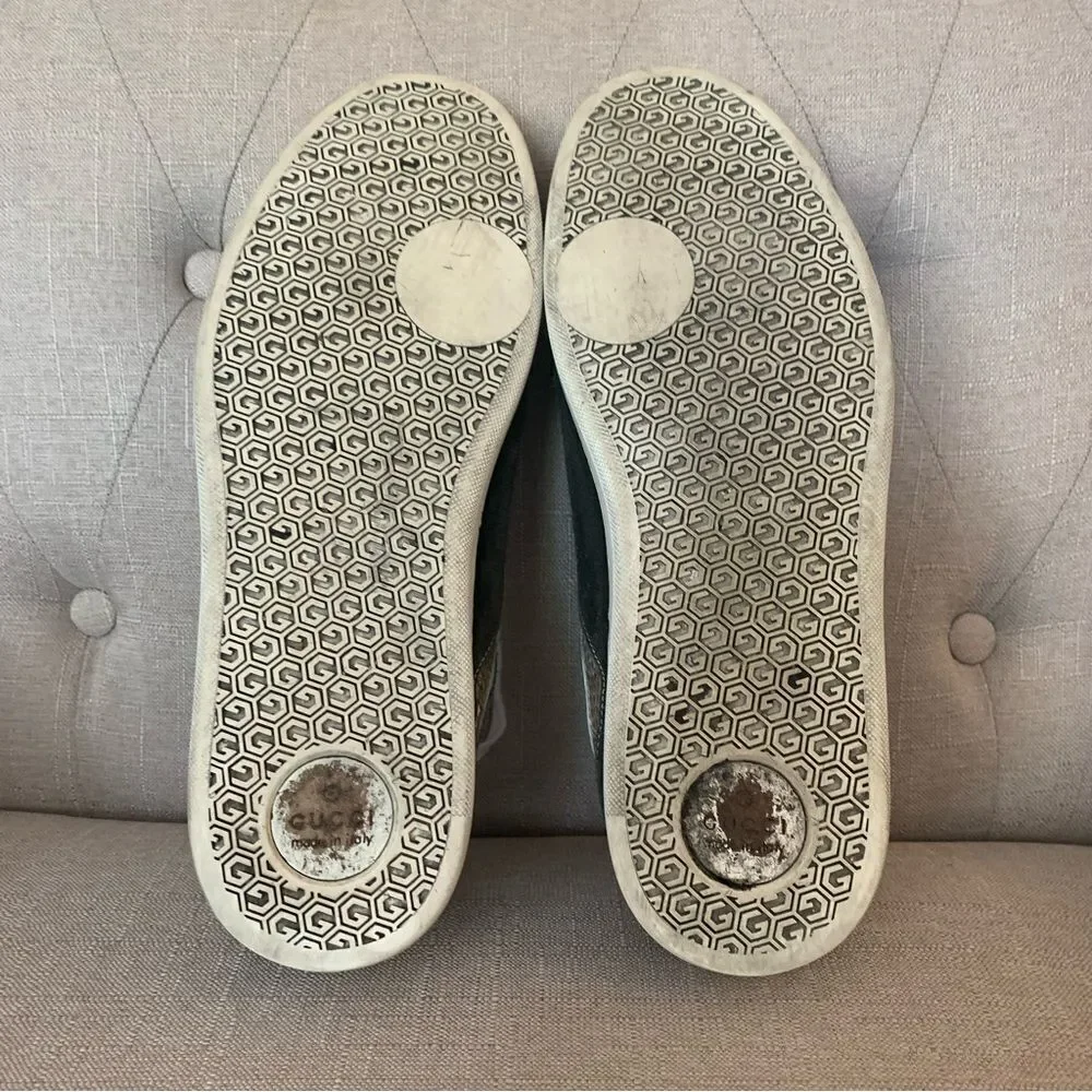 Gucci Python Snake Skin And Suede Low Top Trainner Sneakers Size 9.5 - Picture 8 of 10